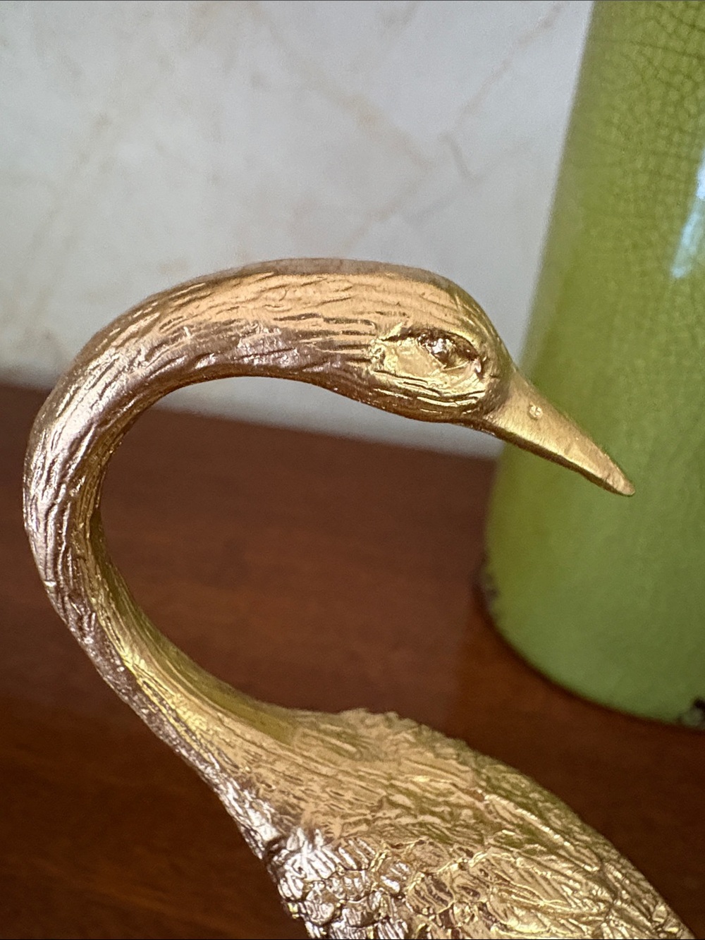Gold Crane Ibis Egret Bird Figurine Decorative Accent - Picture 9 of 16